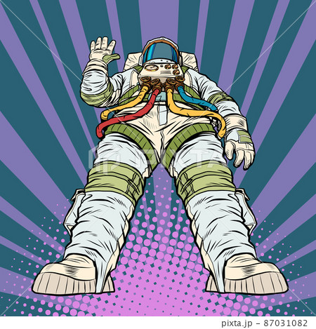 A giant astronaut in a majestic pose. Space exploration, hero of the universe 87031082