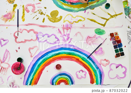 Rainbow Painting Background Rainbow Painting Background 87032022