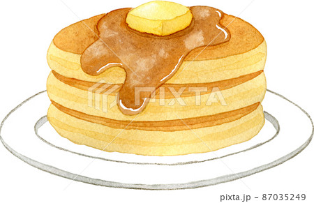 3段のホットケーキのイラスト 87035249