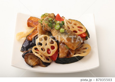 さんまと野菜の黒酢あんかけ 87035503