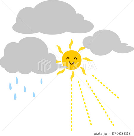 雨上がりに雲間から出る太陽のキャラクター 雨上がりに雲間から出る太陽のキャラクター 87038838