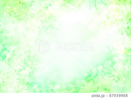 新緑をイメージした淡い水彩テクスチャの背景 87039908
