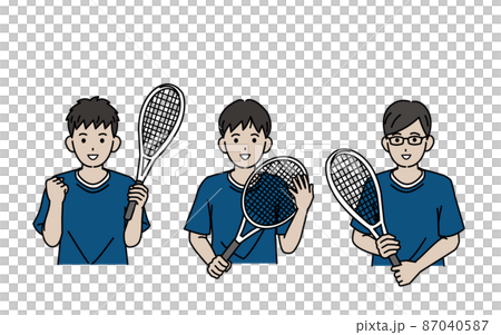 テニス　男子テニス部　クラブ活動　部活　スポーツ　男の子　イラスト 87040587