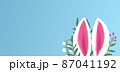 Easter bunny ears banner. Left copy space.  87041192