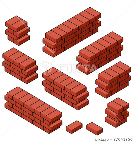 Red brick wall of house. Element of building construction 87041350