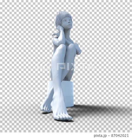 白いフィギュア 女性ヌード perming3DCGイラスト素材 白いフィギュア 女性ヌード perming3DCGイラスト素材 87042021