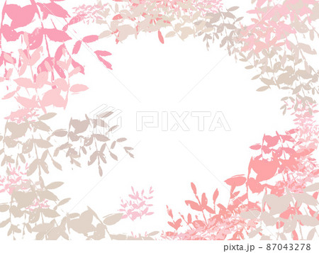 ピンク, 緑,グリーン, 花,花びら,植物,自然,風景,散る,ナチュラル,絵具,手書き, 水彩, サ 87043278