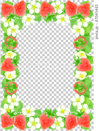 Strawberry watercolor material, decorative frame, decorative material Strawberry watercolor material, decorative frame, decorative material 87043485