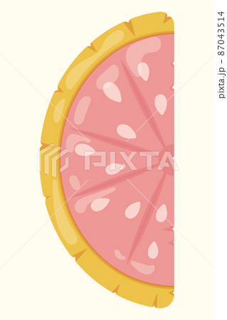 Grapefruit Inflatable Mattress Icon for pool party, beach holiday and hotel vacation. Vector illustration 87043514