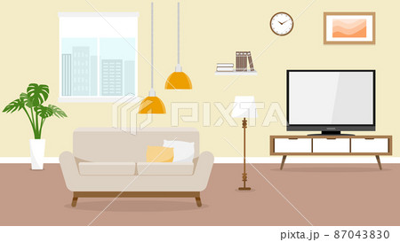 リビングのインテリアのイラスト素材 リビングのインテリアのイラスト素材