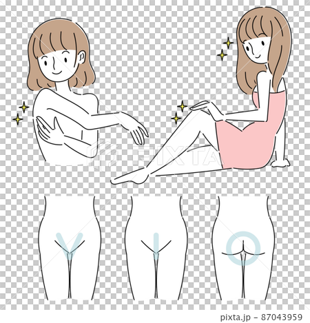 わき、足、VIOラインなどの脱毛イラスト 87043959