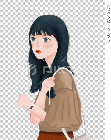 若い女性　おしゃれな女性イラスト　OL 87045577
