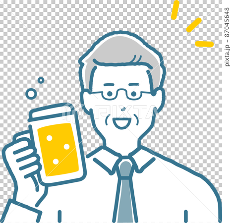 Boss toasting with a beer mug 87045648