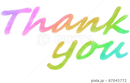 虹色の「Thank you」の文字素材 87045772