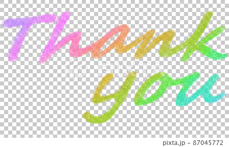 虹色の「Thank you」の文字素材 87045772