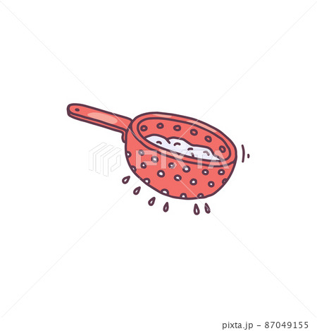 Flour sieve kitchen equipment in hand drawn doodle style, vector illustration isolated on white background. 87049155