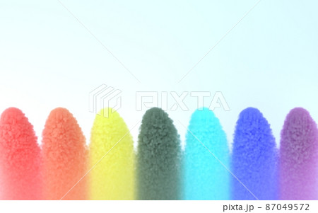 LGBTのイメージアブストラクト、7色のもこもこ、3DCG 87049572