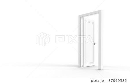 open white door on a white background open white door on a white background 87049586