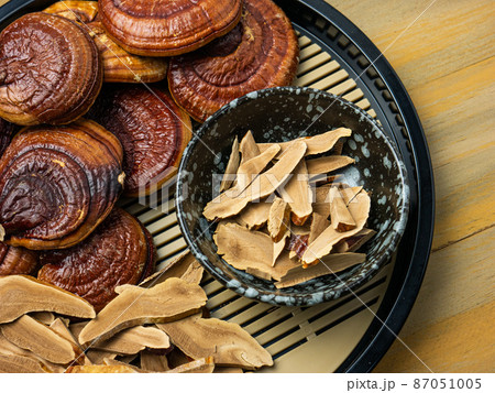 The lingzhi is the ancient mushroom of immortality for medical or food concept 87051005