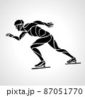 Speed skating. Vector silhouette illustration in the wavy style Short track 87051770