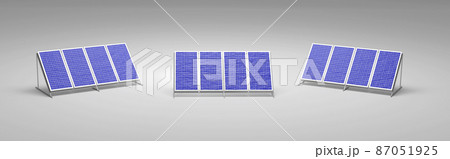 3D illustration solar panels isolated on white background. 87051925