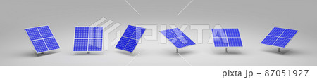 3D illustration solar panels isolated on white background. 3D illustration solar panels isolated on white background. 87051927