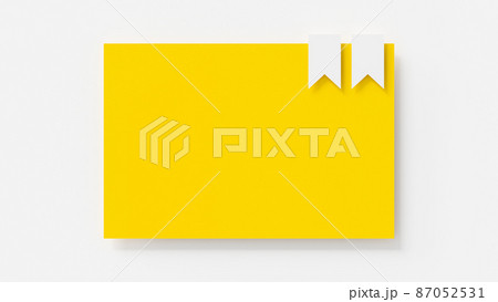 Yellow empty frame mock-up on white background. 3D Render. 87052531