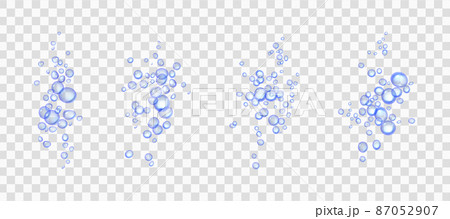 Realistic effervescent water or blue air bubbles 87052907