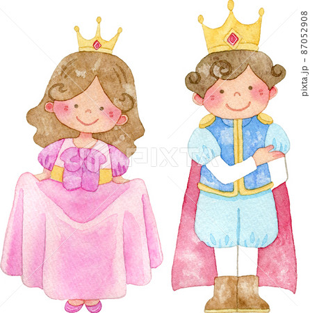 王子様とお姫様のイラストのイラスト素材
