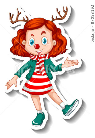 A girl in Christmas costumes A girl in Christmas costumes 87053192