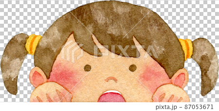 ひょっこりと顔を出す女の子のイラスト 87053671