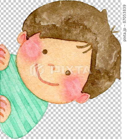 Illustration of a boy who pops out (green) Illustration of a boy who pops out (green) 87053839