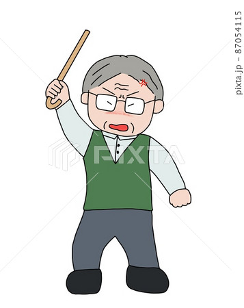 杖を振る老人 杖を振る老人 87054115