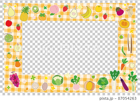 蔬菜水果框背景素材長方形 87054263