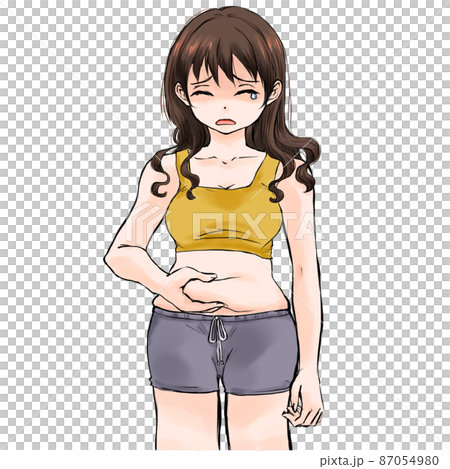 女人抓著肚子痛哭 女人抓著肚子痛哭 87054980