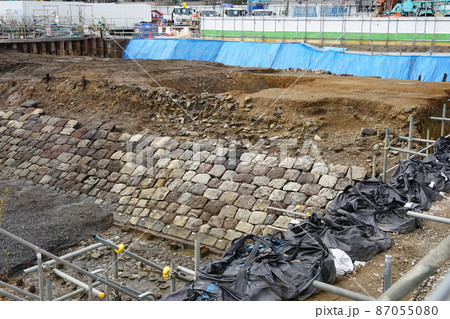 2月　港区1684高輪築堤跡発掘調査現場･海上鉄道遺構 87055080
