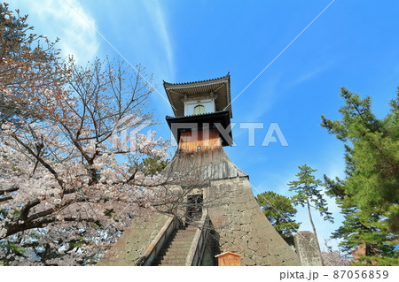 【香川県】桜咲く日本一の高灯籠 【香川県】桜咲く日本一の高灯籠 87056859
