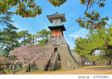 【香川県】桜咲く日本一の高灯籠 【香川県】桜咲く日本一の高灯籠 87056861