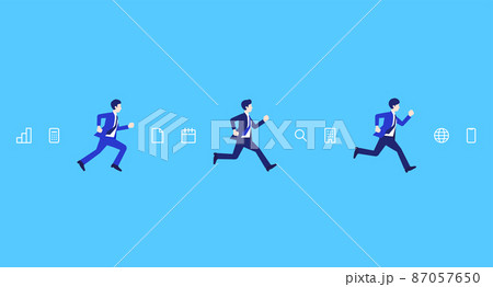 走るビジネスマン 走るビジネスマン 87057650