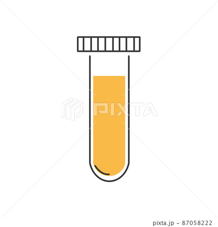 Stylish thin line icon of a test tube on a white background - Vector 87058222