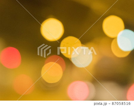 Blurry beautiful bokeh from light sources in tunnel 87058516