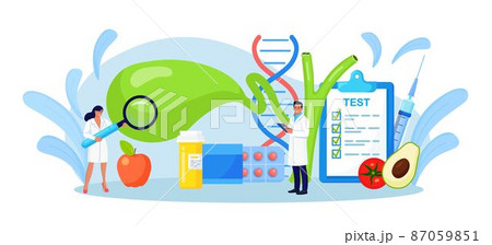 Gallbladder. Doctors treat gallstones. Gastroenterologist scientist doctor examine gall bladder. Biliary dyskinesia problems. Cholecystitis laboratory research. Healthcare, medical research 87059851