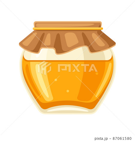 Illustration of jar with honey. Image for food and agricultural industry. Illustration of jar with honey. Image for food and agricultural industry. 87061580