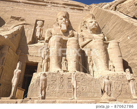 Abu Simbel, a rock in Nubia, two ancient Egyptian temples, the time of Ramses II Abu Simbel, a rock in Nubia, two ancient Egyptian temples, the time of Ramses II 87062786