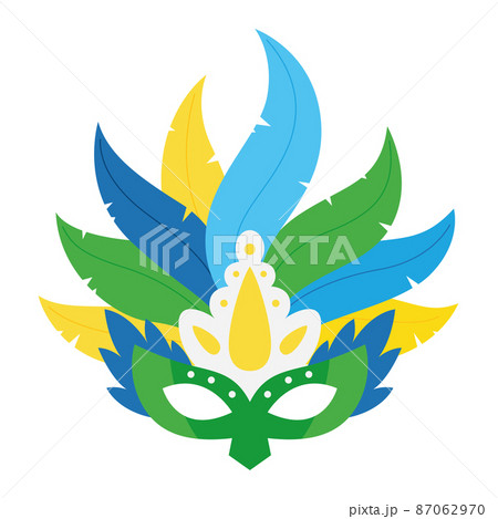 Isolated tropical carnival mask with feathers Vector Isolated tropical carnival mask with feathers Vector 87062970