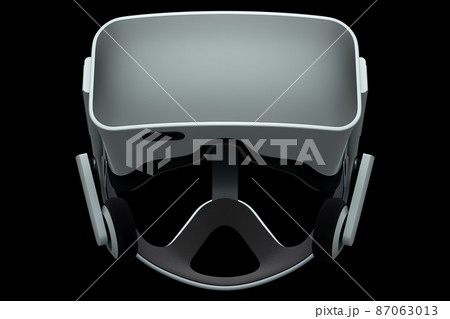Virtual white reality glasses isolated on black background. 3d rendering of goggles for virtual design in augmented reality or virtual gaming 87063013