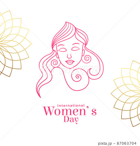 Happy Womens Day Greeting Card or Poster Design with Sketch of a Beautiful  Person on Abstract Background RoyaltyFree Stock Image  Storyblocks