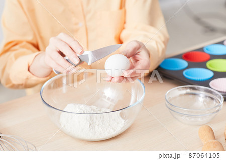 Young Woman Baking Minimal 87064105