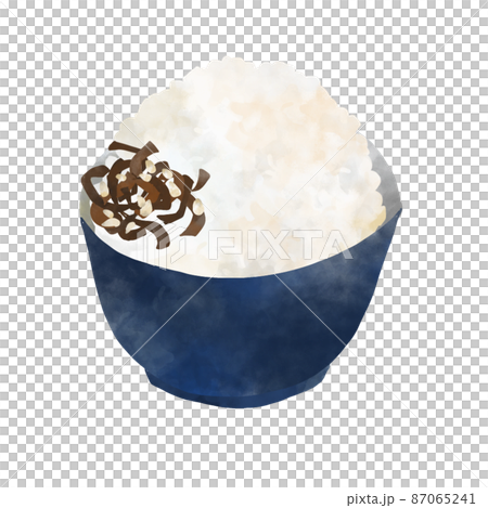 朝ごはん 昆布ごはん 水彩風イラスト 朝ごはん 昆布ごはん 水彩風イラスト 87065241