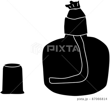 アルコールランプと蓋 シルエット のイラスト素材